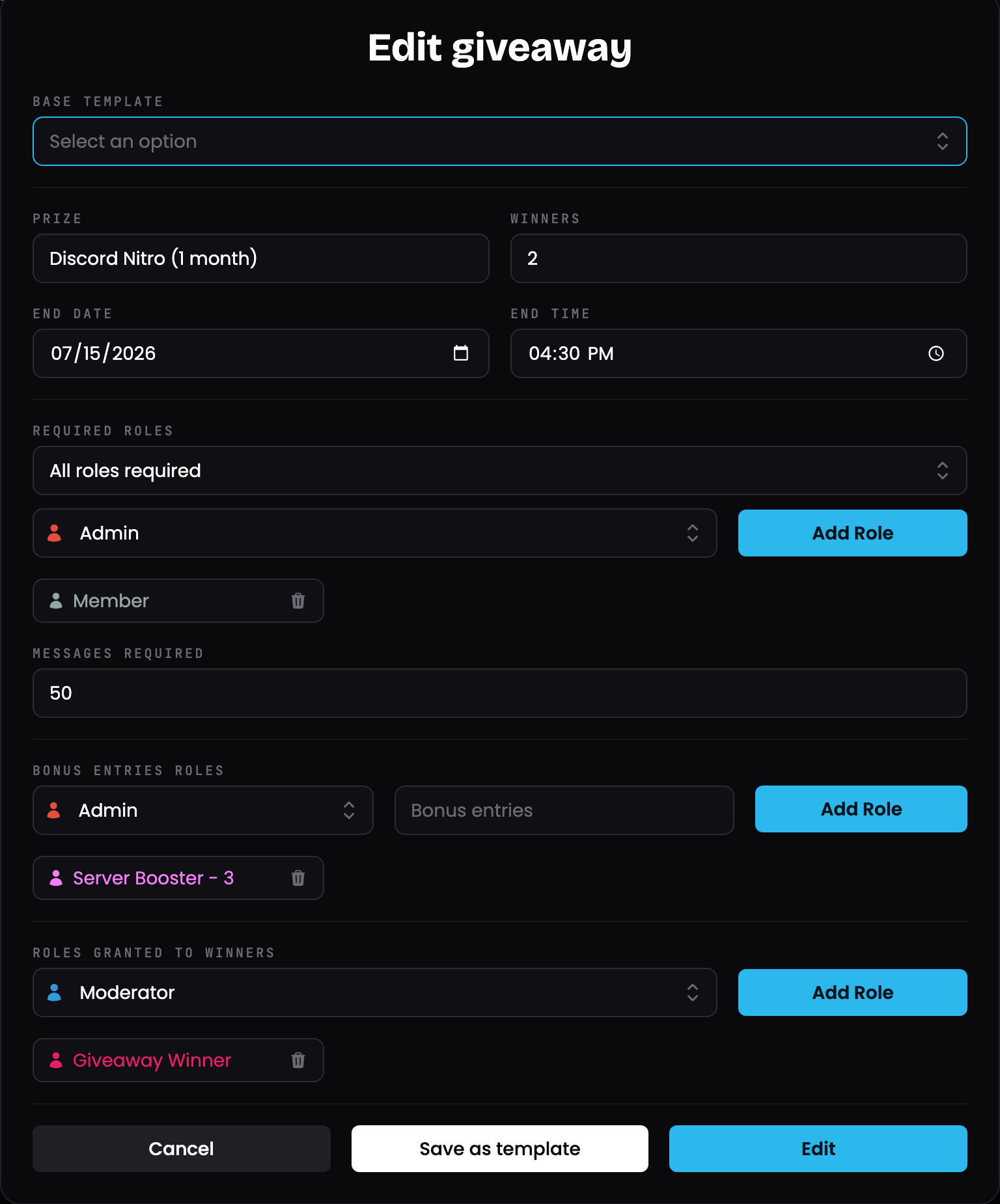 Edit Giveaway