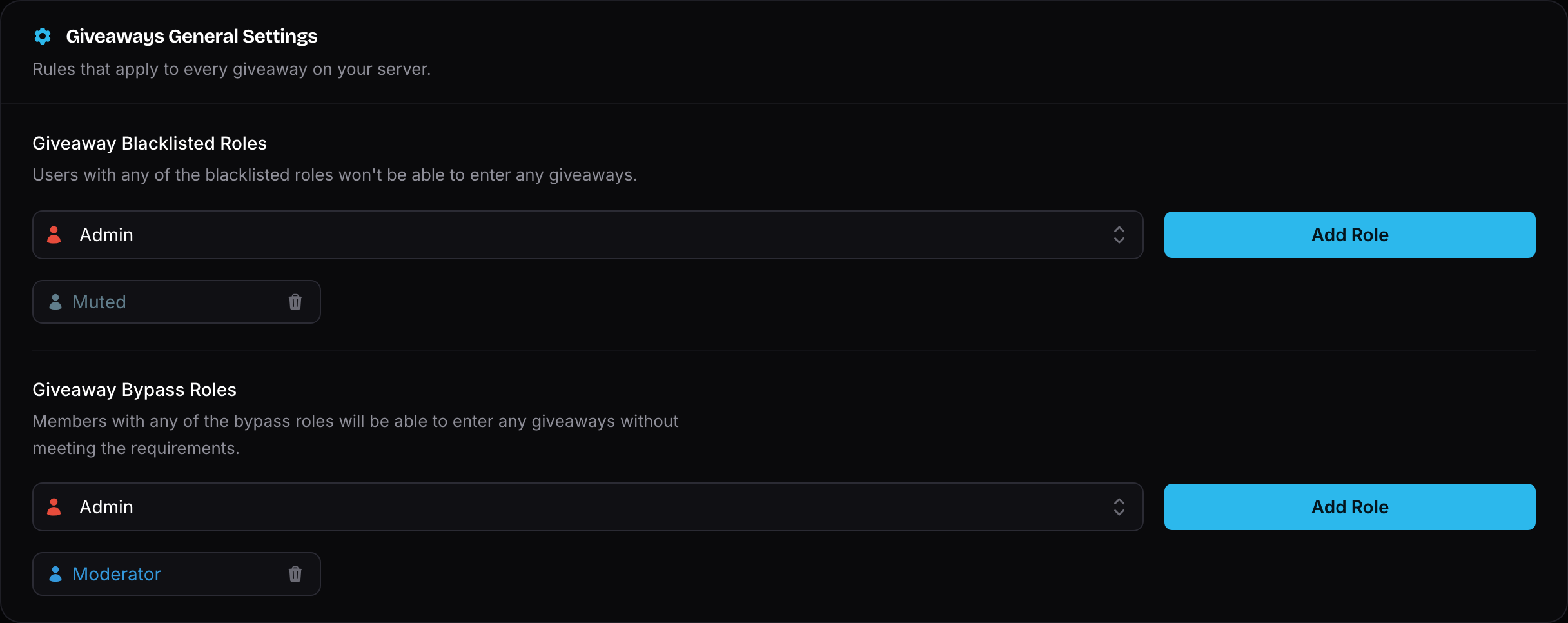 Giveaway Roles