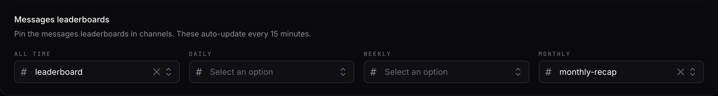 Message Leaderboard