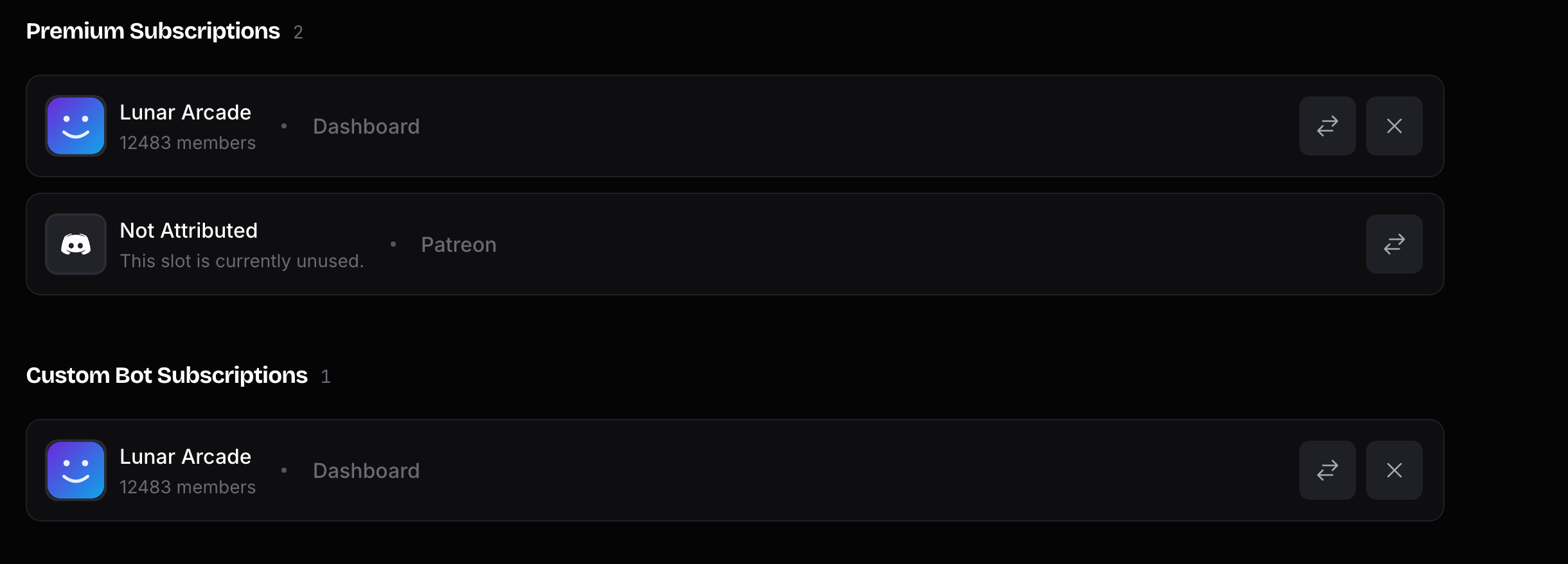 Subscriptions List
