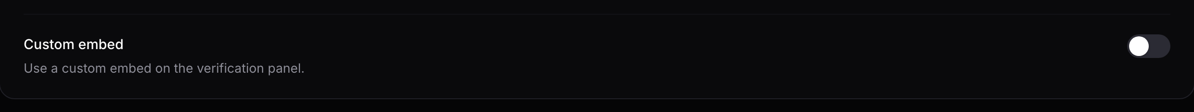 Verification Custom Embed